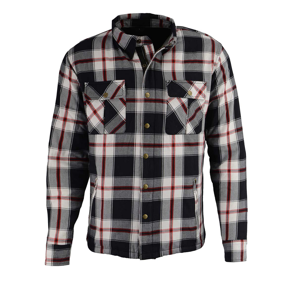 Men's "Asphalt Shield - Grimfire" Multi-Color Warm Lined Armored Flannel Shirt - MPM1635
