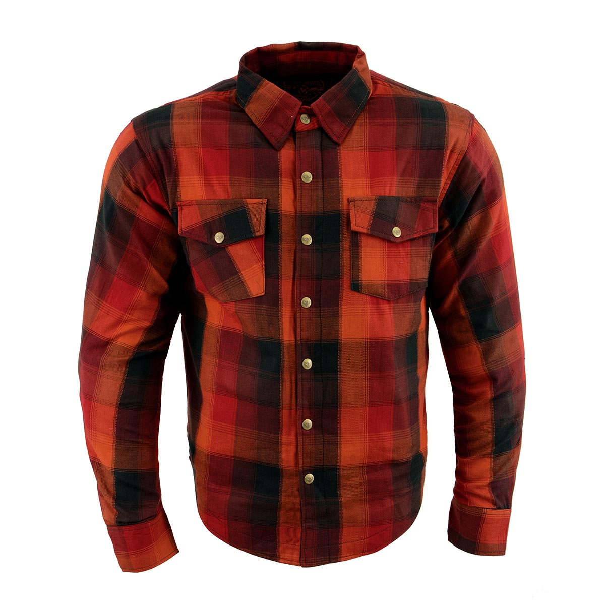 Men's "Asphalt Shield - Firestorm" Multi-Color CE Armored Flannel Shirt - MPM1641 - by Milwaukee Leather