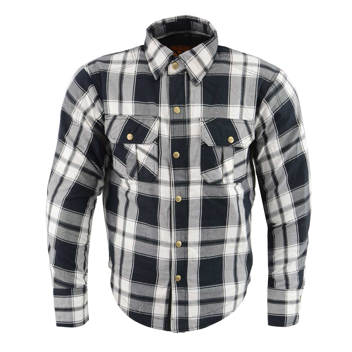 Men's "Asphalt Shield - Spartan" Black/White Armored Flannel Shirt - MPM1644