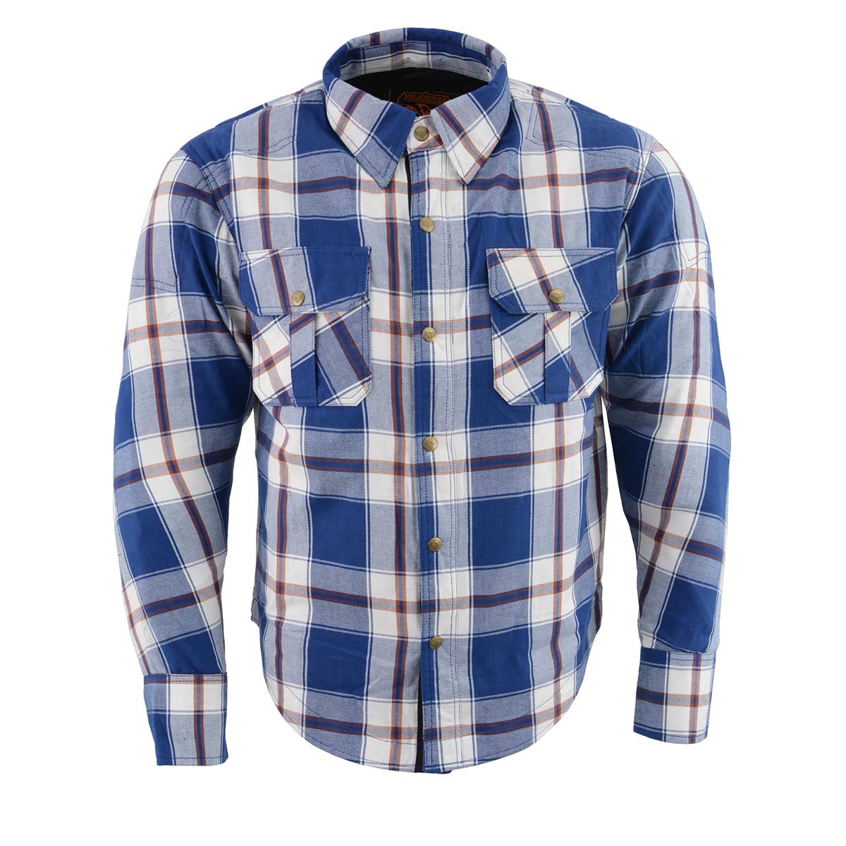 Men's Asphalt Shield - Blue Ray Multi-Color Armored Flannel Shirt - MPM1645