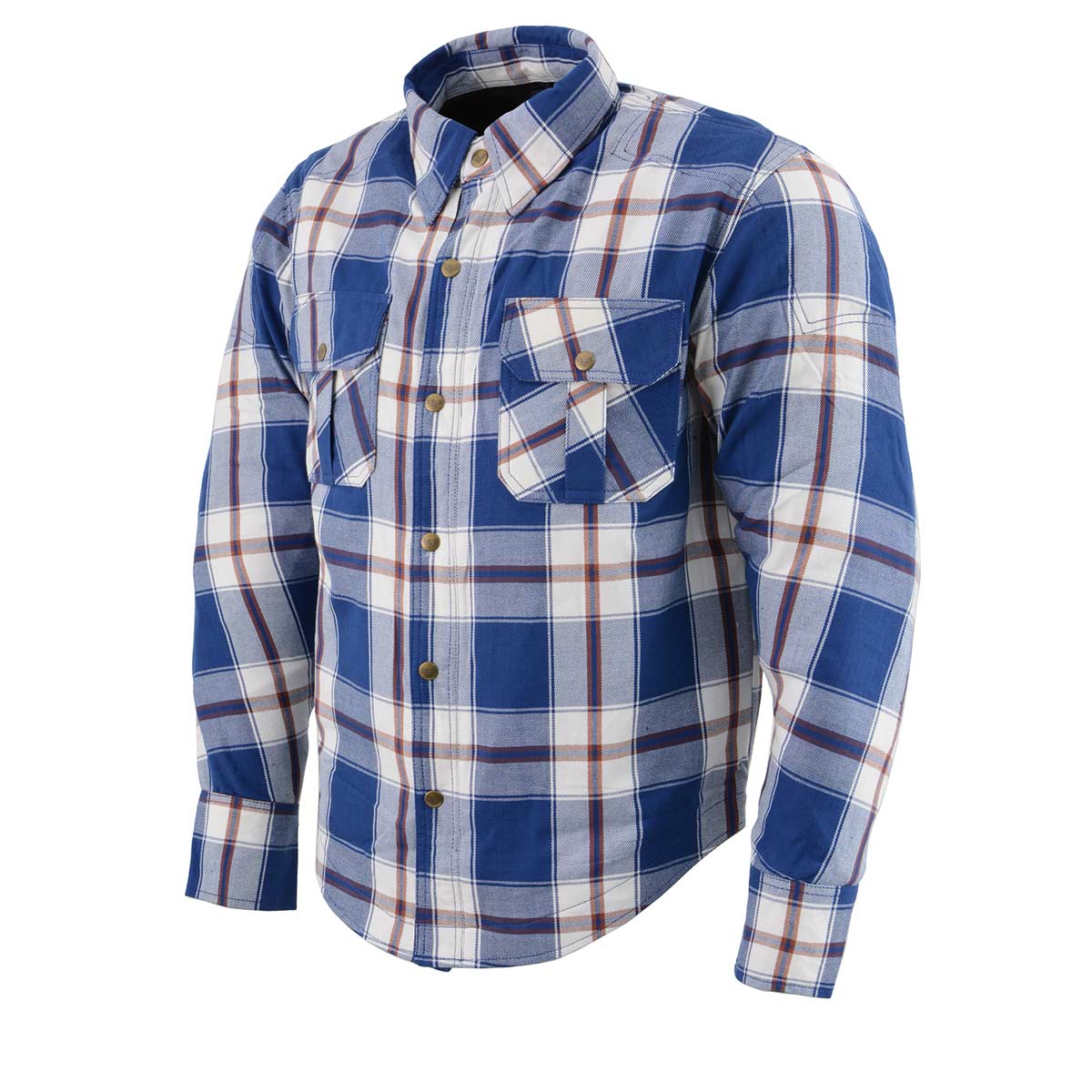 Men's Asphalt Shield - Blue Ray Multi-Color Armored Flannel Shirt - MPM1645