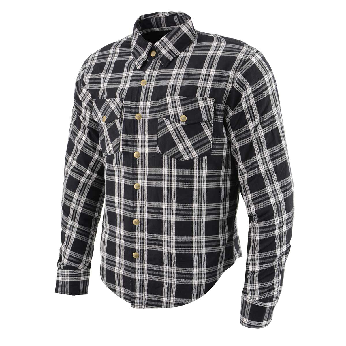 Men's "Asphalt Shield - Stormbane" Black/White Armored Flannel Shirt - MPM1646