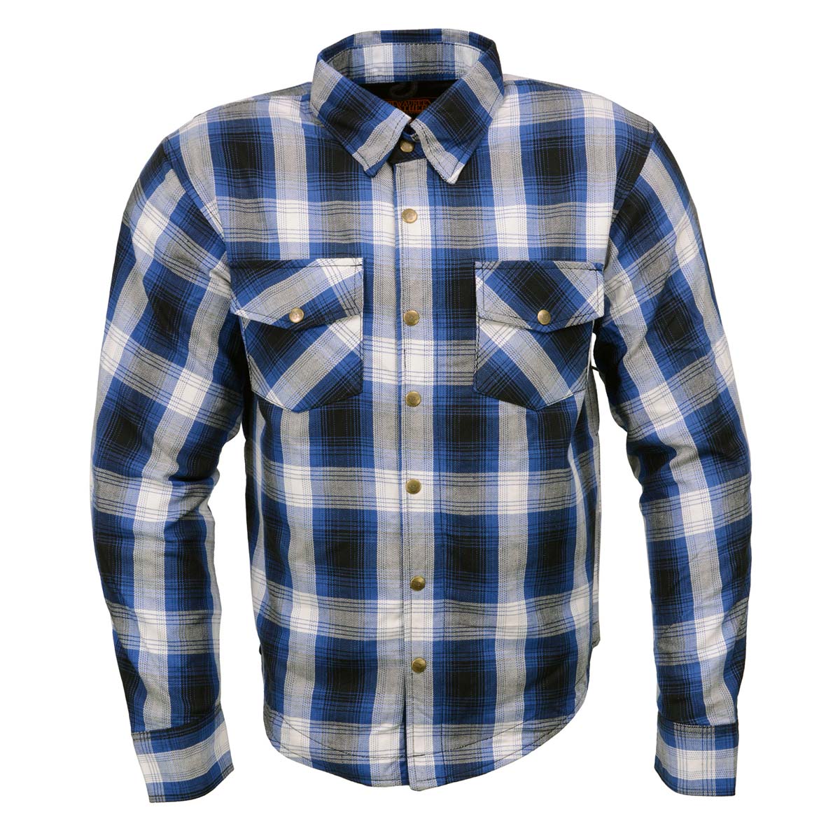 Men's "Asphalt Shield - Wreckage" Blue/White Armored Flannel Shirt - MPM1650