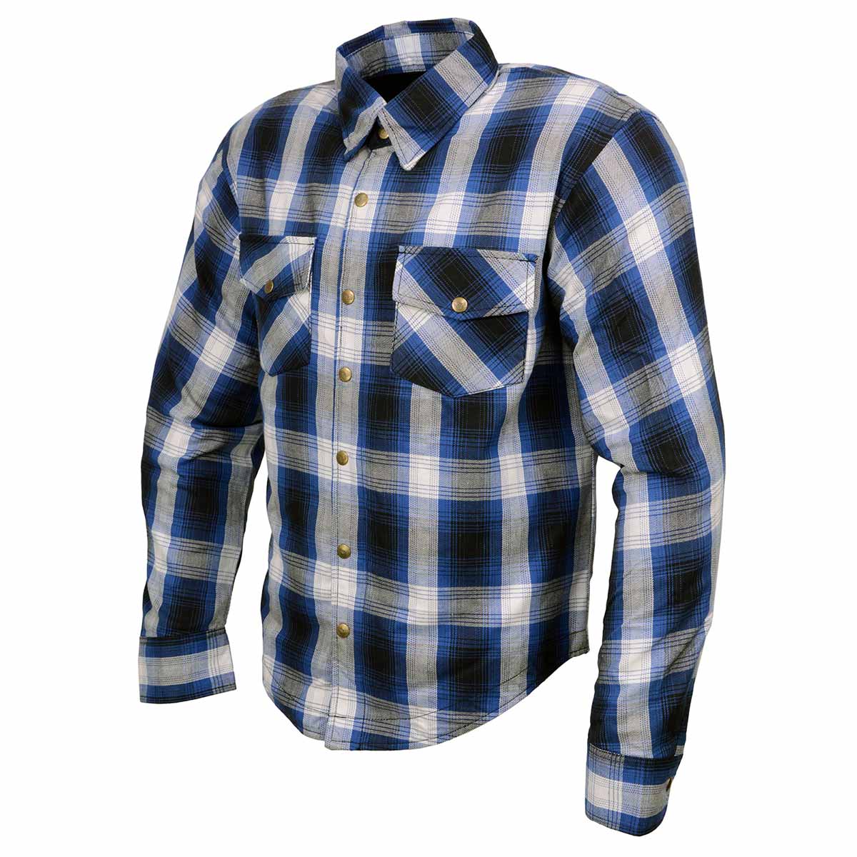 Men's "Asphalt Shield - Wreckage" Blue/White Armored Flannel Shirt - MPM1650