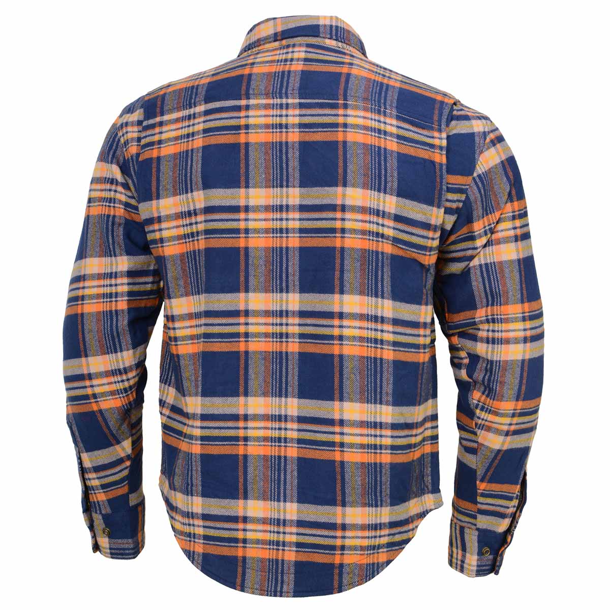 Men's "Asphalt Shield - Killswitch" Blue/Orange Armored Flannel Shirt - MPM1656