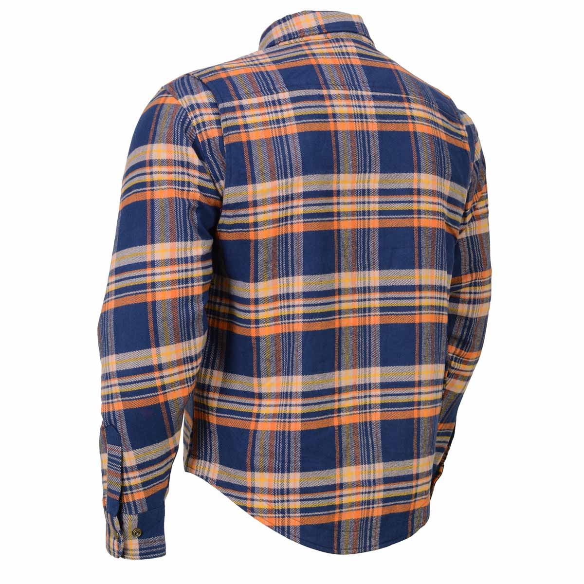 Men's "Asphalt Shield - Killswitch" Blue/Orange Armored Flannel Shirt - MPM1656