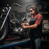 MMCC Men's Pit Stop Classic Mechanic Button Up Shirt - Dual Chest Pockets - Microfiber Panel - Rider Ready - MMC16009