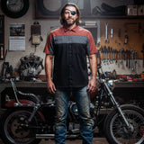 MMCC Men's Pit Stop Classic Mechanic Button Up Shirt - Dual Chest Pockets - Microfiber Panel - Rider Ready - MMC16009