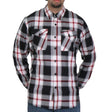 Hot Leathers FLM2003 Men's Black White and Red Long Sleeve Flannel Shirt