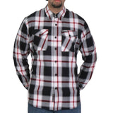 Hot Leathers FLM2003 Men's Black White and Red Long Sleeve Flannel Shirt