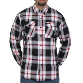 Hot Leathers FLM2003 Men's Black White and Red Long Sleeve Flannel Shirt