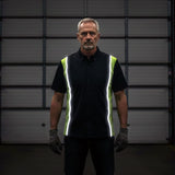 Milwaukee Motorcycle Clothing Co. Men’s Blk/Green Mechanic Work Shirt – w / Reflective Strip, Rider‑Built MDM11611