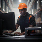 Biker Clothing Co. MDM11675 Men’s Black-Neon-Orange Button-Up Heavy-Duty Work Shirt - Classic Mechanic Shirt w/ Pockets