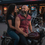 Milwaukee Leather MDM11677 Men’s Magenta Classic Button-Down Cut Off Frayed Sleeveless Casual Shirt