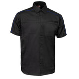 MMCC Men's Slipstream Black/Royal Blue Mechanic Work Shirt - 100% Cotton w/ Microfiber Panel - MDM11692