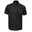 MMCC Men's Slipstream Black/Orange Mechanic Work Shirt - 100% Cotton w/ Microfiber Panel - MDM11693