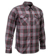 MMCC Men's The Shadow Grey Red Plaid Flannel Shirt - 100% Cotton with Microfiber Wipe Panel - MMC11603