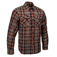 MMCC Men's Brimstone Plaid Black Orange Tan Flannel Shirt - 100% Cotton with Microfiber Wipe Panel - MMC11608