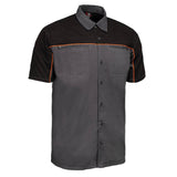 MMCC Men's Reveline Classic Mechanic Shirt - 100% Cotton - 2 Chest Zipper Pockets - Microfiber Panel
