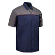 MMCC Men's Reveline Classic Mechanic Shirt - 100% Cotton - 2 Chest Zipper Pockets - Microfiber Panel