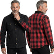Milwaukee Leather Men’s Two-Tone CE Armored Flannel - Solid Front / Plaid Back - Reinforced w/ Aramid Fibers - MPM1671