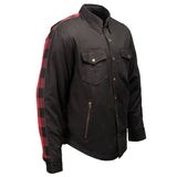 Men's "Splitline - Havoc" Black/Red Armored Flannel Shirt - MPM1671