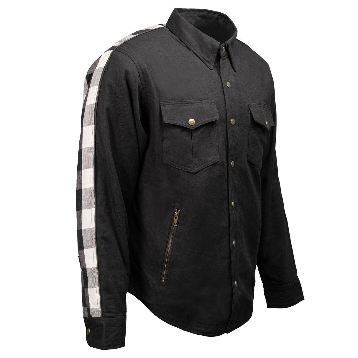 Men's "Splitline - Tundra" Black/White Armored Flannel Shirt - MPM1673