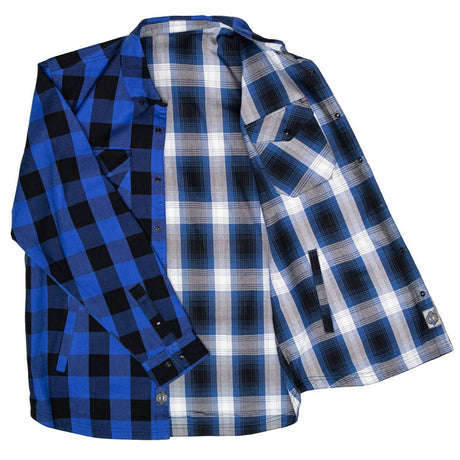 Milwaukee Motorcycle Clothing Co. Men's Reversible Plaid Flannel Shirt