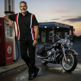 Milwaukee Motorcycle Clothing Co. Men’s Blk/Red Mechanic Work Shirt – w / Reflective Strip, Rider‑Built MDM11607
