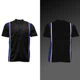 Milwaukee Motorcycle Clothing Co. Men’s Blk/Blue Mechanic Work Shirt – w / Reflective Strip, Rider‑Built MDM11609