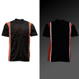 Milwaukee Motorcycle Clothing Co. Men’s Blk/Orange Mechanic Work Shirt – w / Reflective Strip, Rider‑Built MDM11610