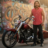 Milwaukee Leather MDM11681 Men’s Classic Red Button-Down Cut Off Frayed Sleeveless Casual Shirt