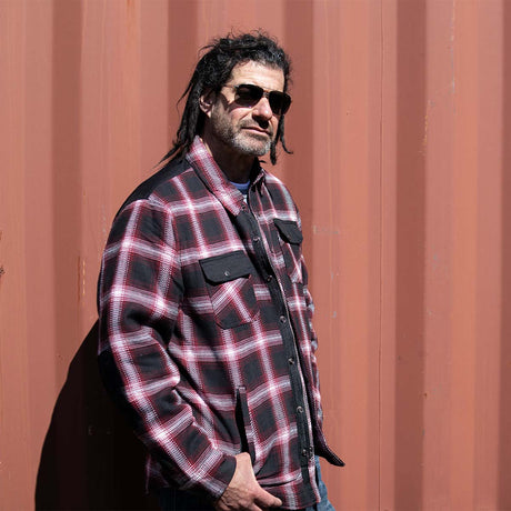 Milwaukee Leather Men's Heavy-Duty Checkered Flannel Riding Shirt - Warm Lined - Zippered Hand Pockets - MPM1637