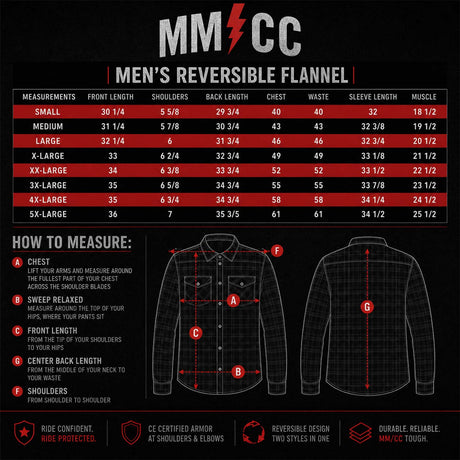 MMCC Men's Ricochet Reversible Flannel Shirt - 100% Cotton Snap Front Plaid w/ Chest and Hand Pockets - MNG11803