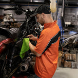 Milwaukee Leather MDM11670 Men’s Orange-Black Mechanic Work Shirt w/ Reflective Strip - Heavy-Duty Button-Up