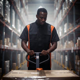 Biker Clothing Co. MDM11675 Men’s Black-Neon-Orange Button-Up Heavy-Duty Work Shirt - Classic Mechanic Shirt w/ Pockets