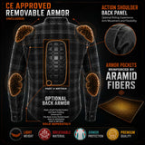 Milwaukee Leather Men's Plaid Flannel Blue Biker Shirt with CE Approved Armor Reinforced w/Aramid Fiber MPM1634
