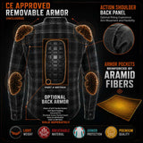 Milwaukee Leather MPM1657 Men's Plaid Flannel Biker Shirt with CE Approved Armor - Reinforced w/ Aramid Fiber