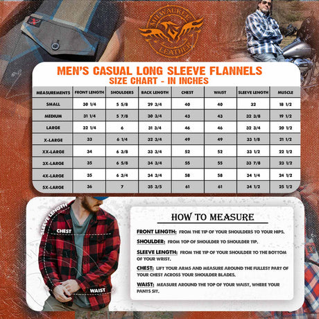 Milwaukee Leather Men’s Plaid Flannel Long Sleeve Shirt MNG11645