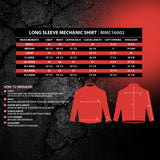 MMCC Men's Octane Long Sleeve Mechanic Shirt - Black with Red Stripe - 50-50 Cotton Poly - MMCC16002
