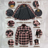 Milwaukee Leather Men's Heavy-Duty Checkered Flannel Riding Shirt - Warm Lined - Zippered Hand Pockets - MPM1637