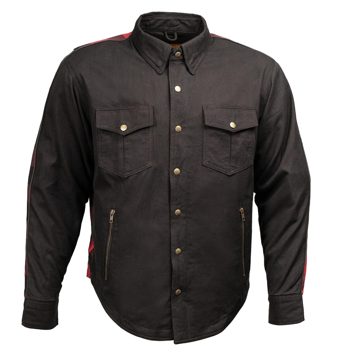 Men's "Splitline - Havoc" Black/Red Armored Flannel Shirt - MPM1671