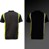 Milwaukee Motorcycle Clothing Co. Men’s Blk/Green Mechanic Work Shirt – w / Reflective Strip, Rider‑Built MDM11611