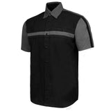 Men's Gear Head Classic Mechanic Button Up Shirt - Dual Chest Pockets - Microfiber Panel - Rider Ready - MMC16011