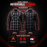 MMCC Men's Desperado Reversible Flannel Shirt - 100% Cotton Snap Front Plaid w/ Chest and Hand Pockets - MNG11805