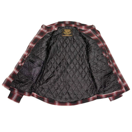 Milwaukee Leather Men's Heavy-Duty Checkered Flannel Riding Shirt - Warm Lined - Zippered Hand Pockets - MPM1637