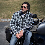 Milwaukee Leather Men's Heavy-Duty Checkered Flannel Riding Shirt - Warm Lined - Zippered Hand Pockets - MPM1638