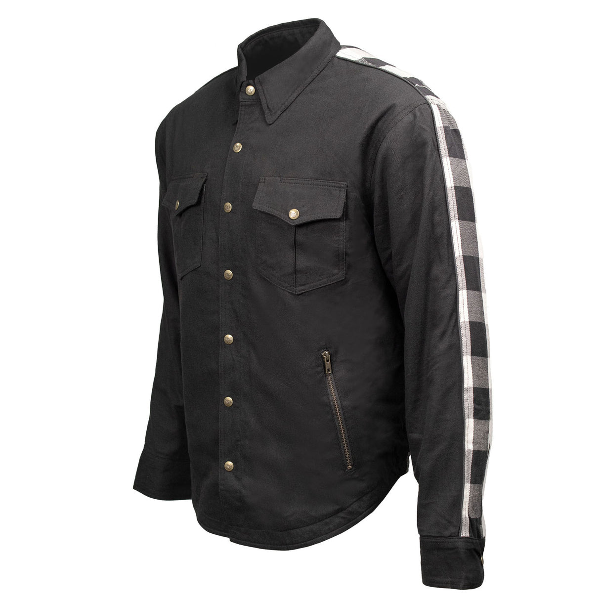 Men's "Splitline - Tundra" Black/White Armored Flannel Shirt - MPM1673