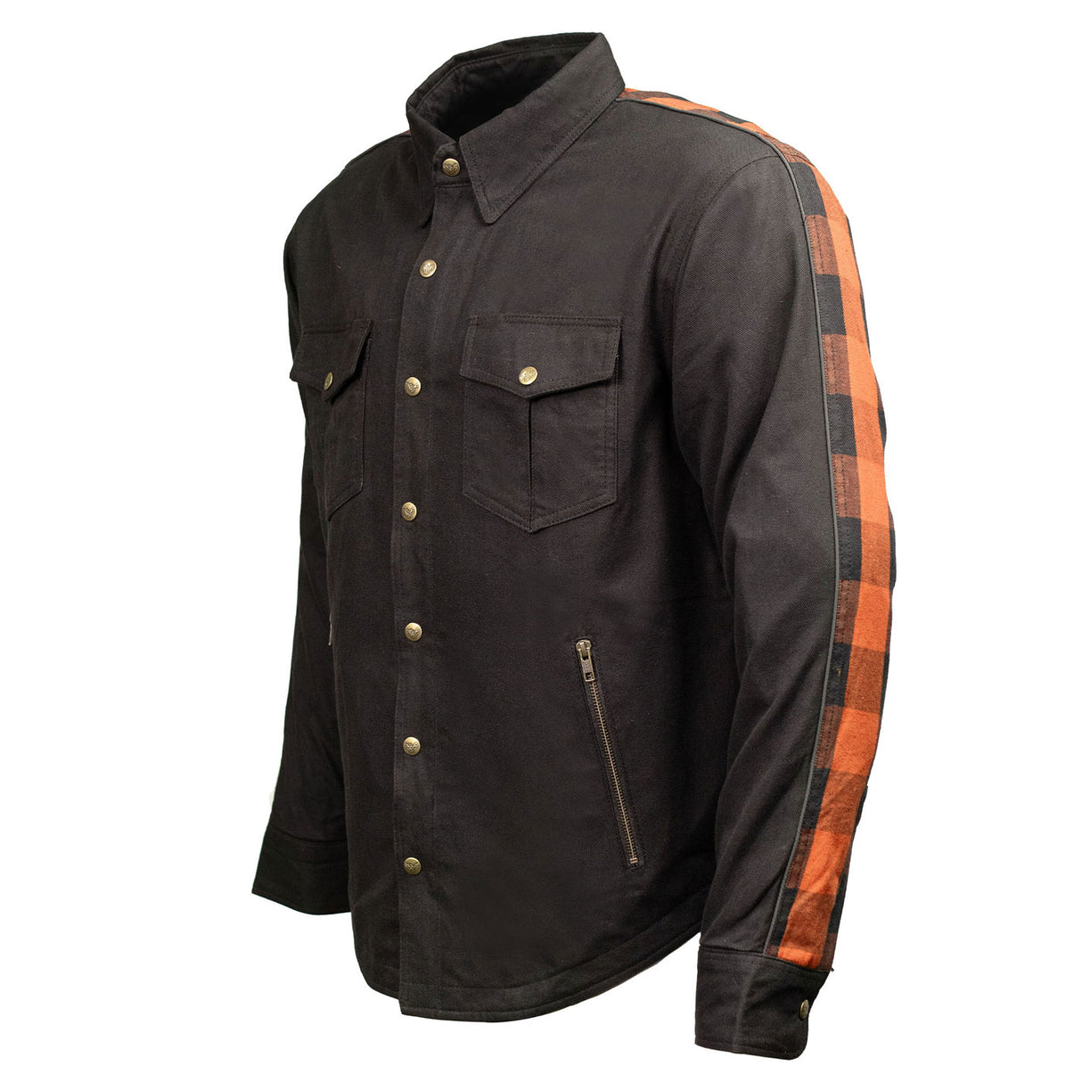 Men's "Splitline - Molten" Black/Orange Armored Flannel Shirt - MPM1672