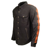Men's "Splitline - Molten" Black/Orange Armored Flannel Shirt - MPM1672